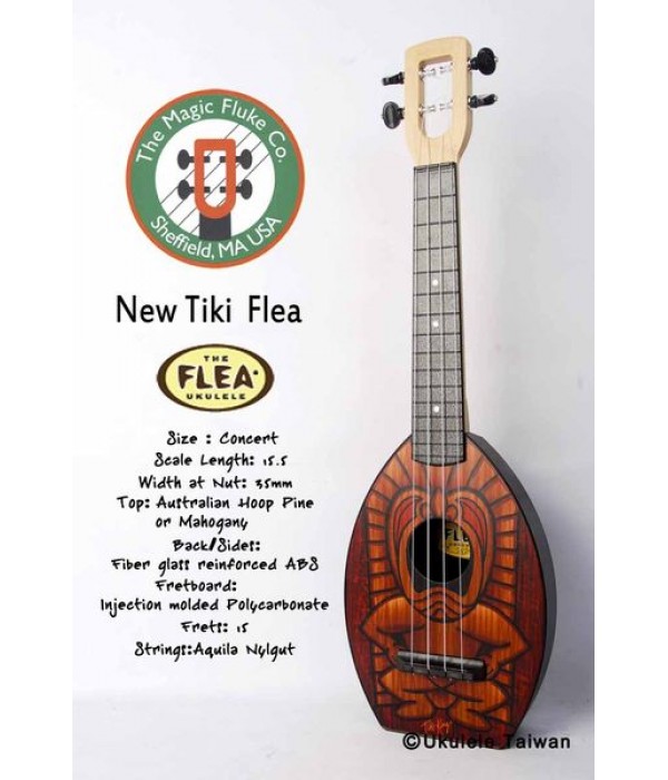 【台灣烏克麗麗 專門店】Flea 瘋狂跳蚤全面侵台! New Tiki Flea ukulele 23吋 美國原廠製造 (附琴袋+調音器+教材)